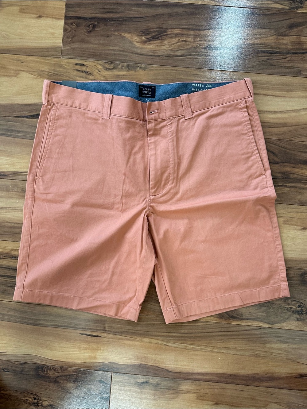J. Crew Salmon Pink Flat Front Chino Shorts - Picture 2 of 3